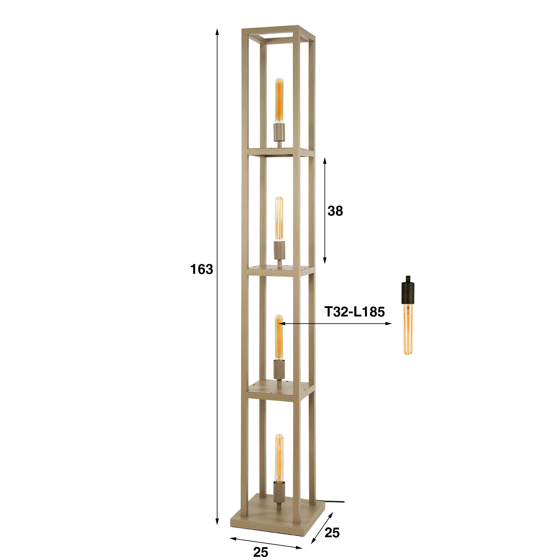 Stehleuchte Quadra 4-flammig - Beige